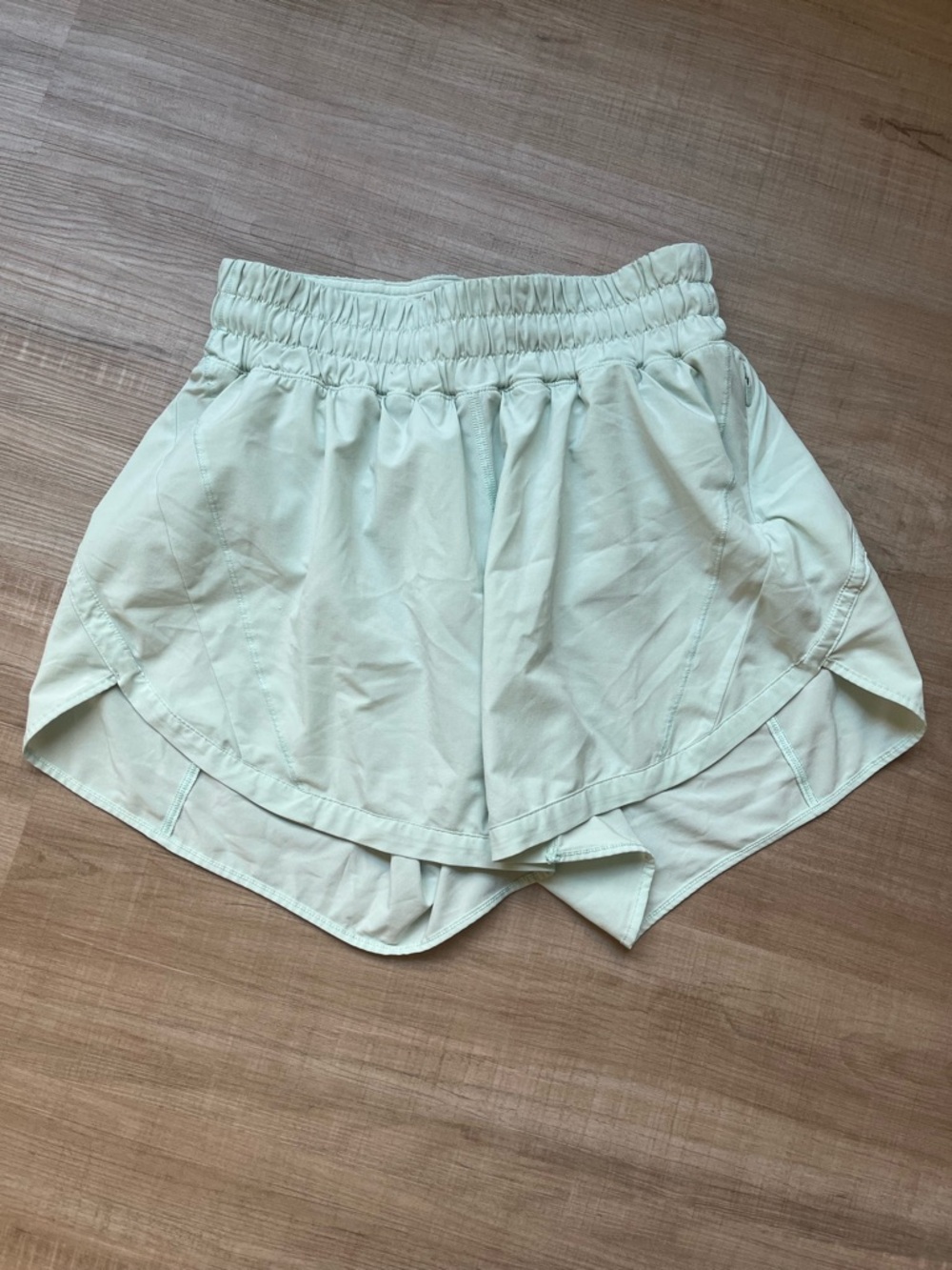 lululemon athletica Mint Green Overlap Hem Athletic Shorts